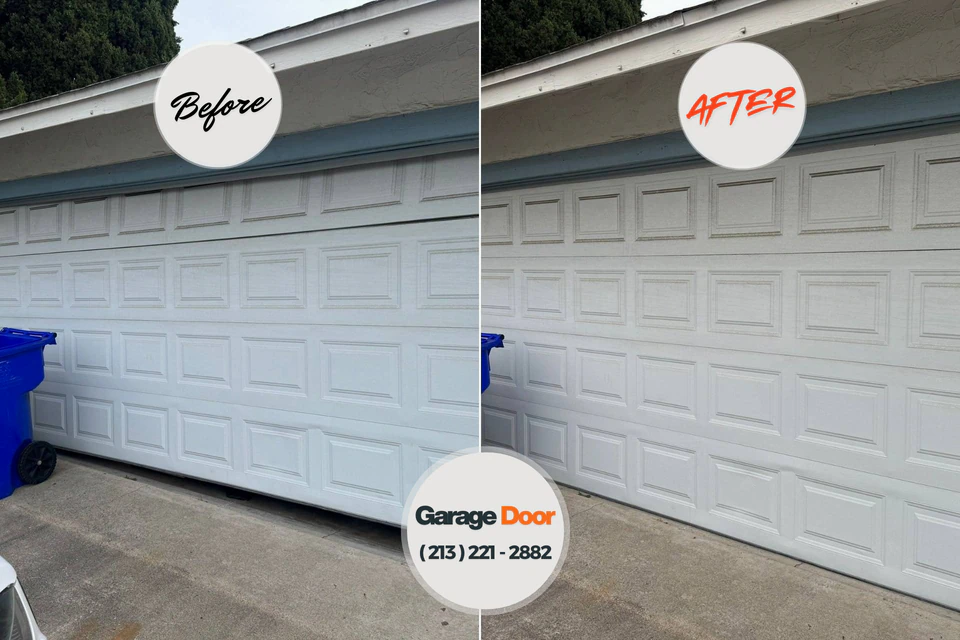 Before and after: garage door repair Luther, OK